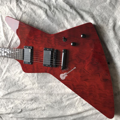 Custom Electric Guitar Wine Red Rosewood Top Covered Black Hardware Can be Customized Logo supplier