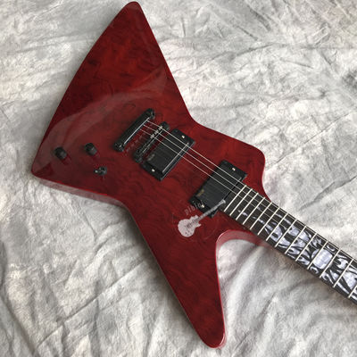 Custom Electric Guitar Wine Red Rosewood Top Covered Black Hardware Can be Customized Logo supplier