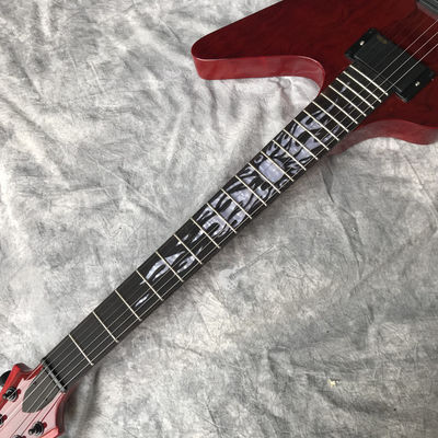 Custom Electric Guitar Wine Red Rosewood Top Covered Black Hardware Can be Customized Logo supplier