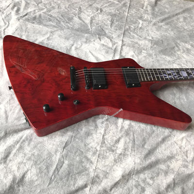 Custom Electric Guitar Wine Red Rosewood Top Covered Black Hardware Can be Customized Logo supplier