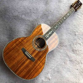 39 Inch OOO KOA Wood Acoustic Guitar Ebony Fingerboard Abalone Inlay With Pickup Electronic supplier