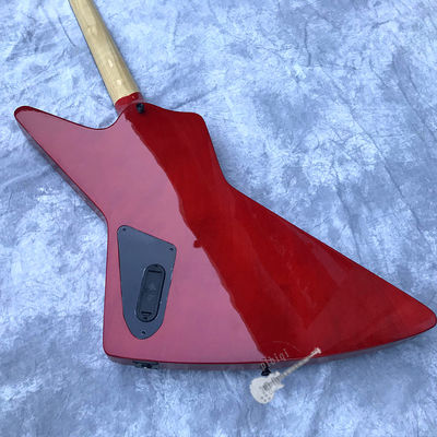 Custom Electric Guitar Rosewood Top Covered Black Hardware in Burgundy Customized Logo Shape supplier