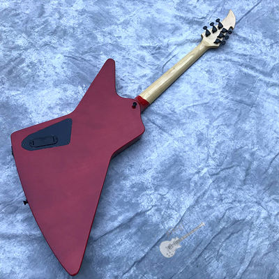 Custom Electric Guitar Rosewood Top Covered Black Hardware in Burgundy Customized Logo Shape supplier
