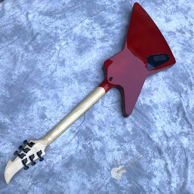 Custom Electric Guitar Rosewood Top Covered Black Hardware in Burgundy Customized Logo Shape supplier