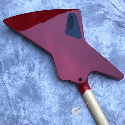 Custom Electric Guitar Rosewood Top Covered Black Hardware in Burgundy Customized Logo Shape supplier