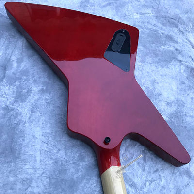 Custom Electric Guitar Rosewood Top Covered Black Hardware in Burgundy Customized Logo Shape supplier