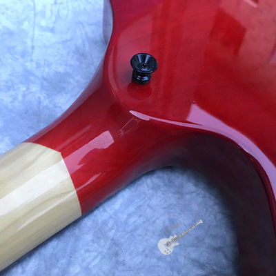 Custom Electric Guitar Rosewood Top Covered Black Hardware in Burgundy Customized Logo Shape supplier