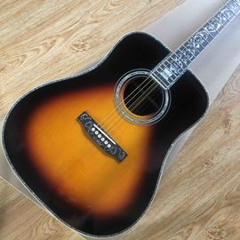 Custom Sunbrust Solid spruce top Tree Abalone inlays 41 inch 45D style acoustic guitar free shipping supplier