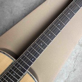 Custom 2020 New Real Abalone Aaaa All Solid Spruce Round Body Maple Binding Acoustic Guitar supplier