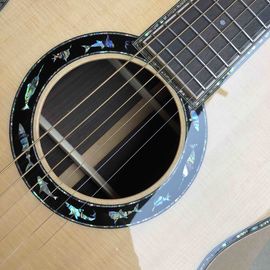 Custom 2020 New Real Abalone Aaaa All Solid Spruce Round Body Maple Binding Acoustic Guitar supplier