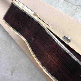 Custom 2020 New Real Abalone Aaaa All Solid Spruce Round Body Maple Binding Acoustic Guitar supplier