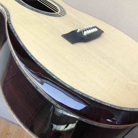 Custom 2020 New Real Abalone Aaaa All Solid Spruce Round Body Maple Binding Acoustic Guitar supplier