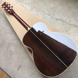 Custom 2020 New Real Abalone Aaaa All Solid Spruce Round Body Maple Binding Acoustic Guitar supplier