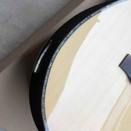 Custom 2020 New Real Abalone Aaaa All Solid Spruce Round Body Maple Binding Acoustic Guitar supplier