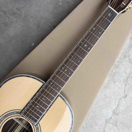 OEM custom acoustic guitar OOO body shape Guitar solid Spruce top real abalone binding and ebony fingerboard supplier