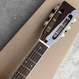 OEM custom acoustic guitar OOO body shape Guitar solid Spruce top real abalone binding and ebony fingerboard supplier