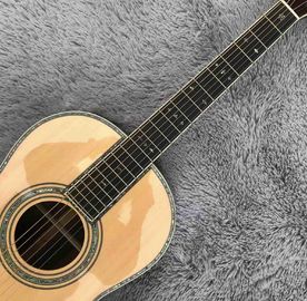 OEM custom acoustic guitar OOO body shape Guitar solid Cedar top real abalone binding and ebony fingerboard supplier