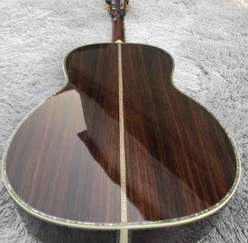 OEM custom acoustic guitar OOO body shape Guitar solid Cedar top real abalone binding and ebony fingerboard supplier