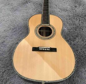 OEM custom acoustic guitar OOO body shape Guitar solid Cedar top real abalone binding and ebony fingerboard supplier