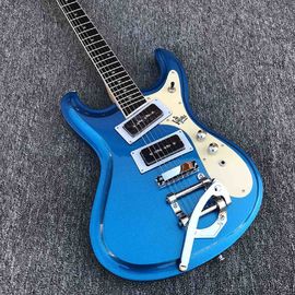 Custom Mosrite Ventures Model Electric Guitar Blue Big B500 Tremolo Bridge Chinese Guitar supplier