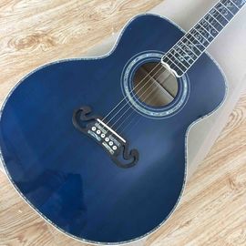 Solid sprue top flamed maple back side all full abalone binding ebony fingerboard acoustic electric guitar supplier