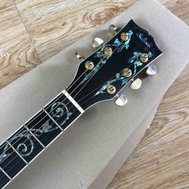 Solid sprue top flamed maple back side all full abalone binding ebony fingerboard acoustic electric guitar supplier