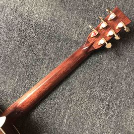 Custom acoustic electric guitar OM body round body solid top guitar rosewood fingerboard mahogany back side with EQ supplier