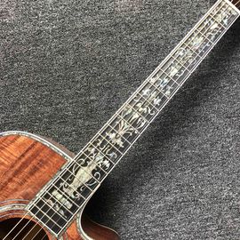 2020 New Handmade Cutaway Deluxe KOA Acoustic guitar solid koa wood with 100% all abalone inlay electric acoustic guitar supplier