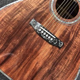 2020 New Handmade Cutaway Deluxe KOA Acoustic guitar solid koa wood with 100% all abalone inlay electric acoustic guitar supplier