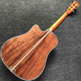 2020 New Handmade Cutaway Deluxe KOA Acoustic guitar solid koa wood with 100% all abalone inlay electric acoustic guitar supplier