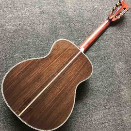 Custom OM Body Solid Europe Spruce Top Ebony Fingerboard Rosewood Back Side Abalone Binding Classic Acoustic Guitar supplier