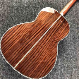 OEM custom guitar, OOO42 body shape, Acoustic Guitar,solid Spruce top, real abalone binding and ebony fingerboard supplier