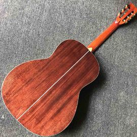 Custom A All Solid Wood Abalone Inlay Mahogany Back Side Acoustic Guitar Customize Logo is Available Free Shipping supplier