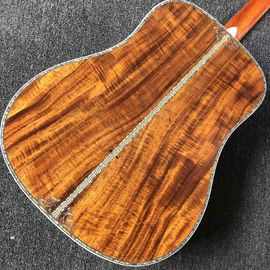 AAA Deluxe Solid KOA Top 41&quot; Abalone Inlays Ebony Fingerboard Acoustic Guitar supplier