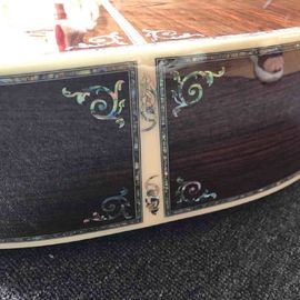 Custom Deluxe Real Abalone Binding Ebony Fingerboard Rosewood Back Side Solid Spruce Wood Acoustic Guitar supplier