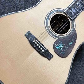 Custom Deluxe Real Abalone Binding Ebony Fingerboard Rosewood Back Side Solid Spruce Wood Acoustic Guitar supplier