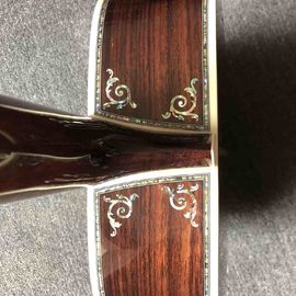 Custom Deluxe Real Abalone Binding Ebony Fingerboard Rosewood Back Side Solid Spruce Wood Acoustic Guitar supplier