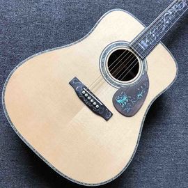 Custom Deluxe Real Abalone Binding Ebony Fingerboard Rosewood Back Side Solid Spruce Wood Acoustic Guitar supplier