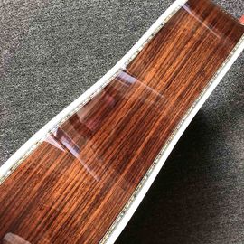 Custom Deluxe Real Abalone Binding Ebony Fingerboard Rosewood Back Side Solid Spruce Wood Acoustic Guitar supplier