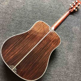 Custom Deluxe Real Abalone Binding Ebony Fingerboard Rosewood Back Side Solid Spruce Wood Acoustic Guitar supplier