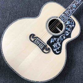 Custom 42&quot; Deluxe AAAA All Solid Wood Real Abalone Binding Ebony Fingerboard Cocobolo Back Side SJ200 Acoustic Guitar supplier