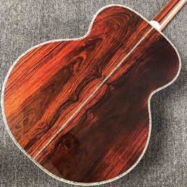 Custom 42&quot; Deluxe AAAA All Solid Wood Real Abalone Binding Ebony Fingerboard Cocobolo Back Side SJ200 Acoustic Guitar supplier