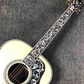 Custom 42&quot; Deluxe AAAA All Solid Wood Real Abalone Binding Ebony Fingerboard Cocobolo Back Side SJ200 Acoustic Guitar supplier