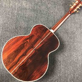 Custom 42&quot; Deluxe AAAA All Solid Wood Real Abalone Binding Ebony Fingerboard Cocobolo Back Side SJ200 Acoustic Guitar supplier