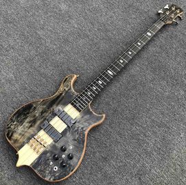 Free shipping Burst Maple top 4 strings Bass Guitar,Neck through body,Ebony fingerboard active pickups Electric bass supplier