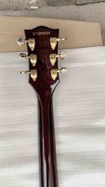 Custom Made Semi-Hollow Jazz Electric Guitar with Gold Hardware in Wine Brown supplier