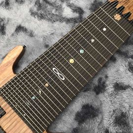 Grand 17 strings bass guitar mahogany body neck rosewood fingerboard wireless inlay logo and shape can be customized supplier