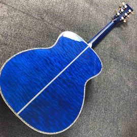 Solid Spruce Top Mahogany Neck Burst Maple Veneer Ebony Fingerboard Abalone Om45s Style Acoustic Guitar supplier