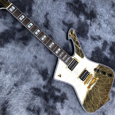 Grand Custom Gold Crack Mirror Paul PS10LTD Guitar Ice Man White Binding Electric Guitar supplier