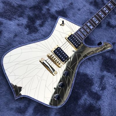 Grand Custom Gold Crack Mirror Paul PS10LTD Guitar Ice Man White Binding Electric Guitar supplier